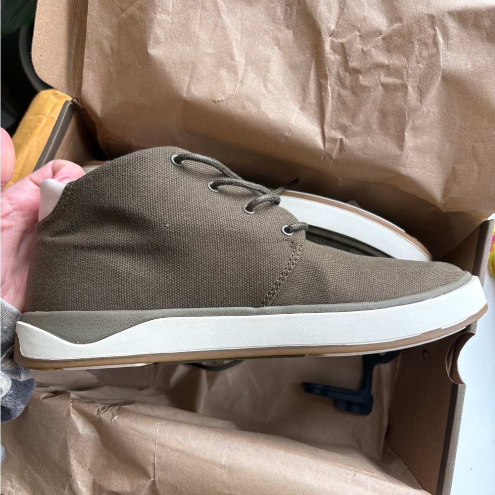 Olukai Papaku olive green canvas hi top